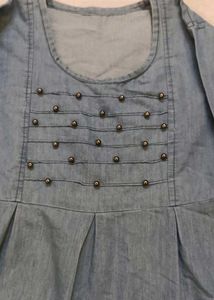 Cute Denim Top For Girls