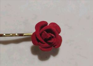 Red Rose Hair Clips - Set of 2