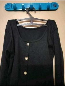 Black &amp; Red Combo Body Fitted Top For Women