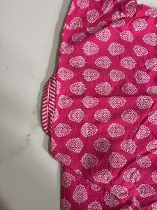 Pink Printed Kurta Set