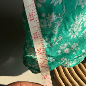 Green Floral Ruffle Mini Dress