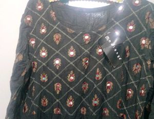 Elegant Black Printed Kurta