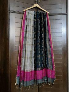 Women Elegant Silk Black Printed Kurta Set