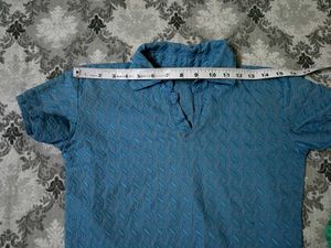 Blue Collar Crop Top