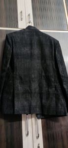 blazzer  full collar pure black cottarage pattern