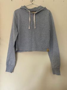 Grey Cropped Hoodie