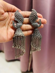 Peacock Jhumka Earrings