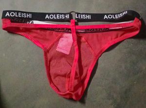 Red Aoleishi Mesh Thong