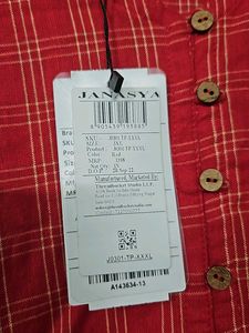 Janasya Red Checkerd Top