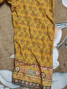 Mustard Frock Kurti Wid Beautiful Broad Border