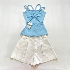 Style Back Baby Blue Bow Top