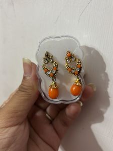 Orange Stone Earrings