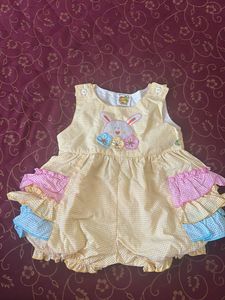 Cute Bunny Ruffle Romper