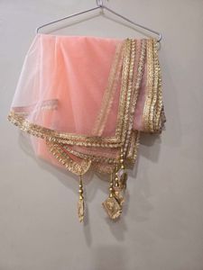 Peach Sequence Lehenga Set