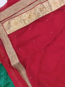 Green Embroidered Lehenga Choli Set