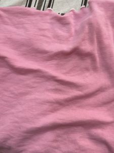 Pink Ribbed Bow Top
