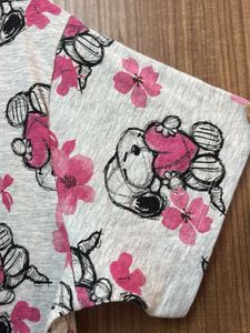 Grey Cute Snoopy Print Tee