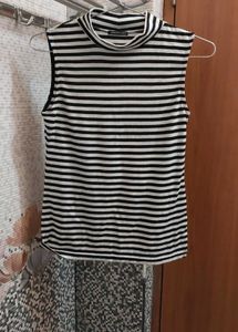 First Top (Black & White Horizontal Stripes)
