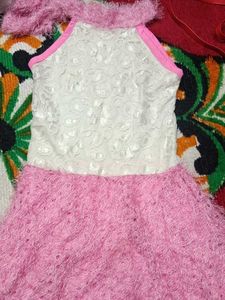 Pink Fuzzy Skirt Set