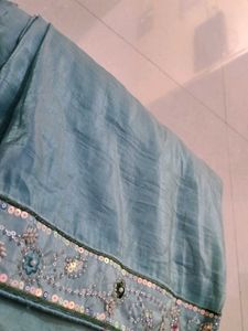 Beautiful Sea Green Saree With Blouse