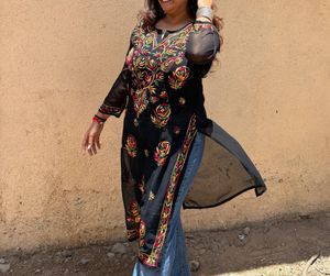 Embroidered Black Tunic Chikankari Kurti