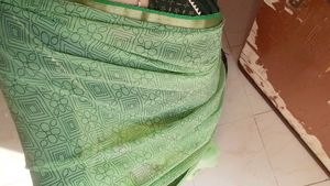 Green Printed Saree