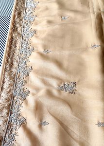 Jardogi Work Shimmer Saree