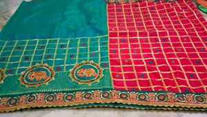 Embroidered Elephant Work Saree