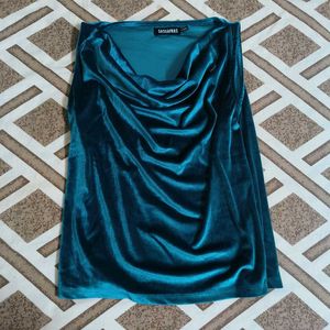 Teal Velvet Top