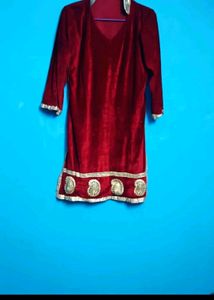 Velvet Kurta Net Shalwar Set