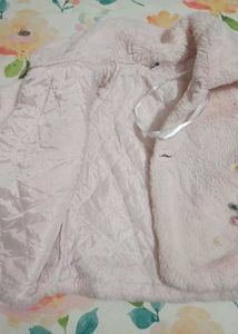 Pink Short Warm Jacket For Baby Girls