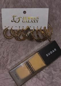Gold Loop earrings + Sugar Matte Foundation