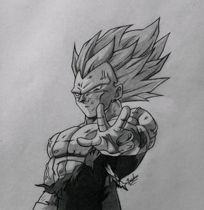 Vegeta Ultra Ego Drawing