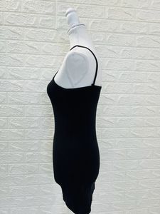 Black Solid Bodycon Dress