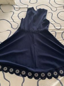 Navy Velvet Fit &amp; Flare Dress