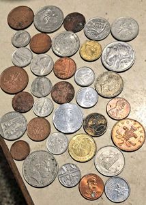 35 assorted foreign coins