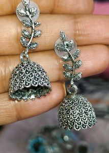 Oxidised Silver Earrings Combo-5(Free Finger Ring)