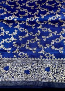 Stylish Silver Zari Work Saree