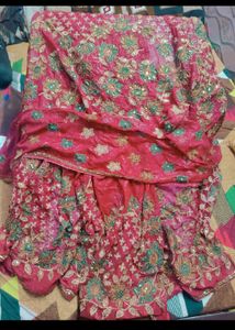 Maroon Heavy Work Embroidery Saree