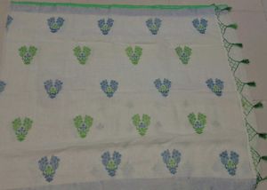 Elegant Printed white saree