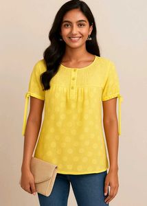 Yellow Polka Dot Top