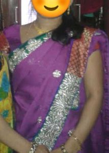 Purple &amp; Silver Party Wear Saree