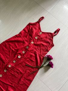 A Line Cotton Midi Dress