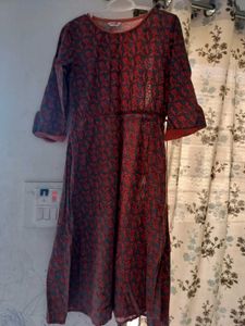 Orange Kurta With Adjustable Strap