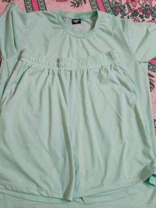 Light Blue T-Shirt 👕 With Shorts 🩳- Casual Basic