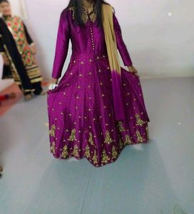 Heavy Zardozari N Stone Work Gown