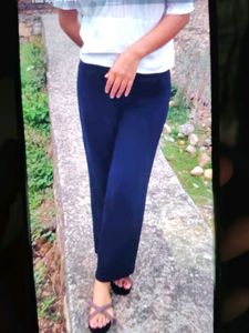 Women Wide Leg Navy Blue Pants