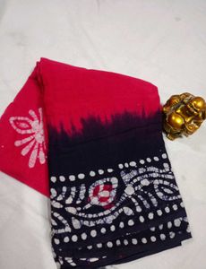 Red Batik Saree