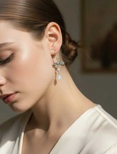 Bow &amp; Pearl Opalite Earrings