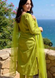 Green Embroidered Kurta Set